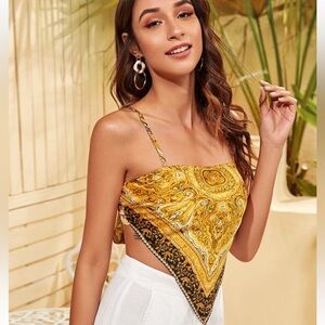 Yellow Paisley Bandana Top